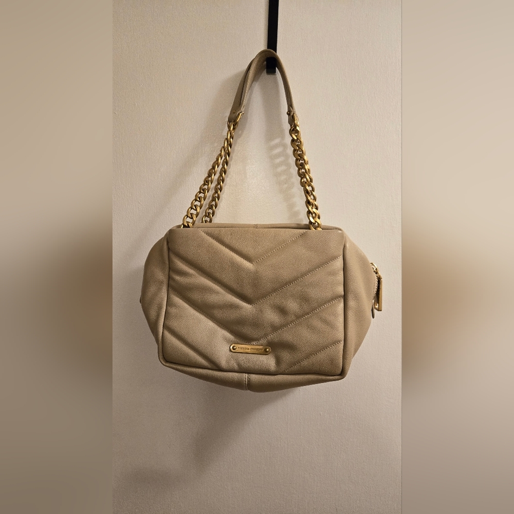 Rebecca Minkoff Maxi Top Zip Shoulder Bag with Gold Hardware Women's Handbag